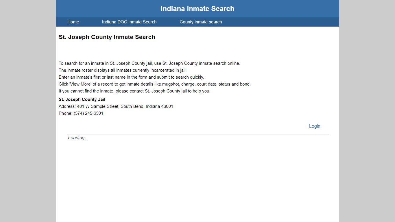 St. Joseph County Inmate Search